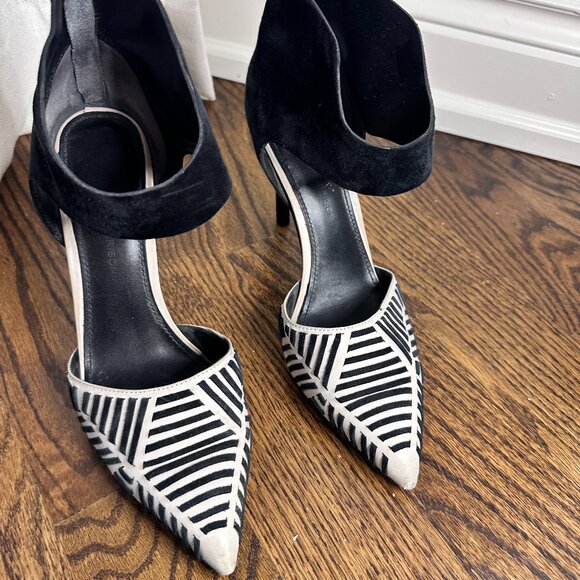 Sigerson Morrison Zebra-Stripe Stiletto Heels - Size 8 - Picture 2 of 6